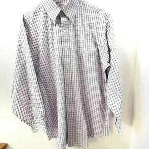 Brooks Brothers 346 Original Polo Shirt 16 1/2 2/3 Plaid Pink Blue Cotton